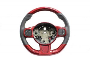 FIAT 500 ABARTH Steering Wheel Lower Center Trim Piece - Carbon Fiber - EU Model - Red Candy